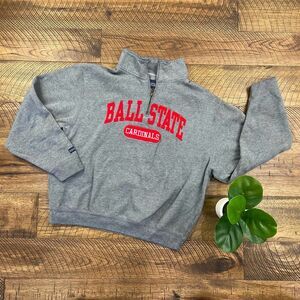 JANSPORT L ball state university cardinals quarter zip college sweater pullover